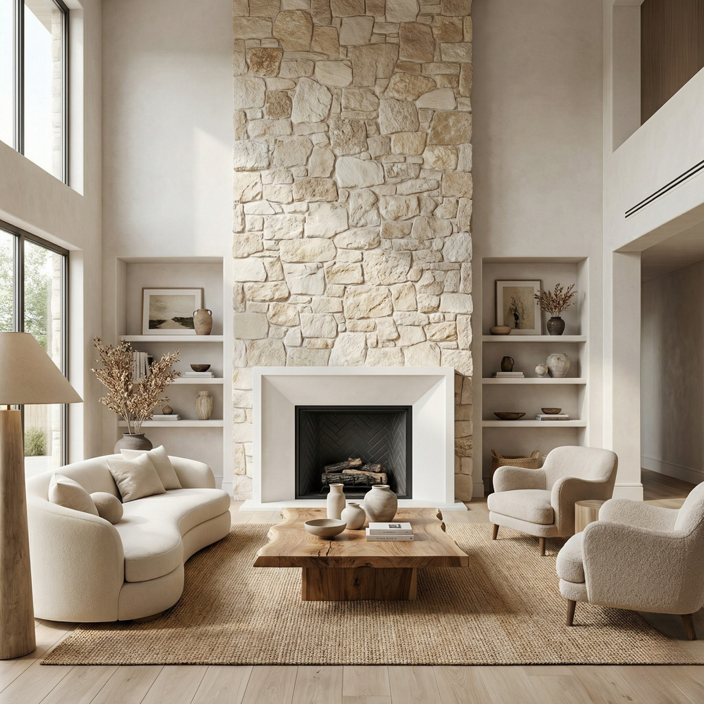 Angled Slope Fireplace