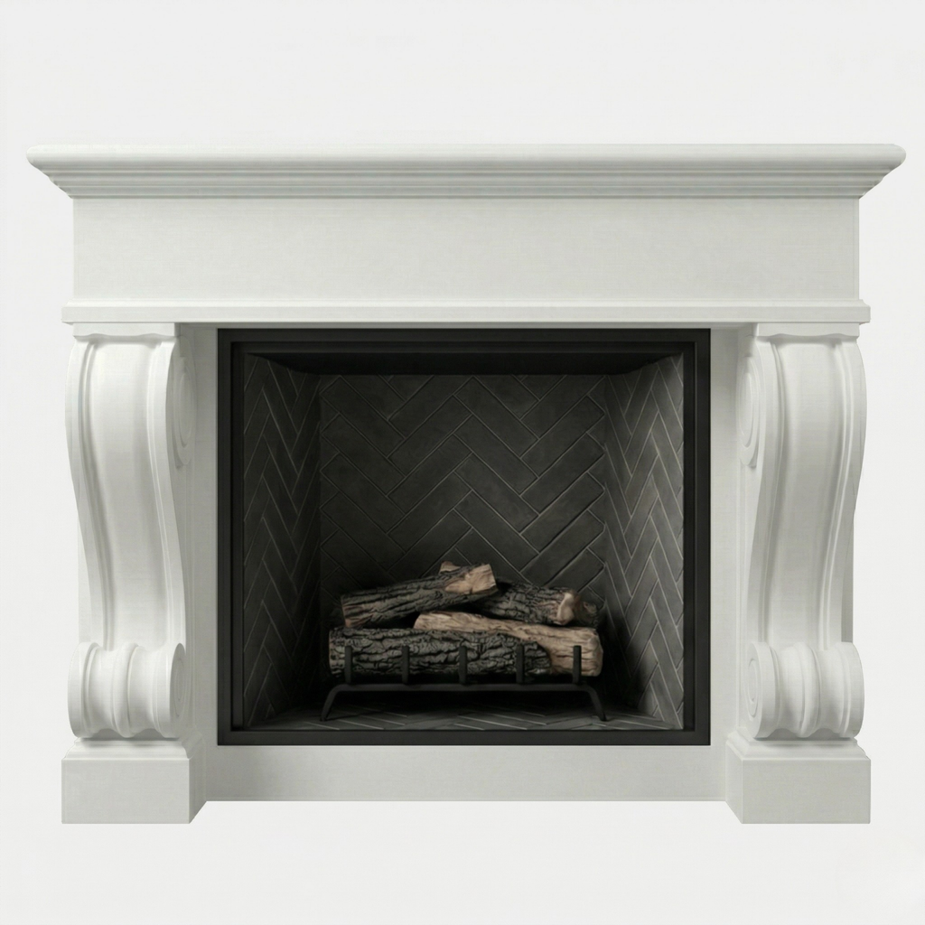 Rounded Pillar Mantel