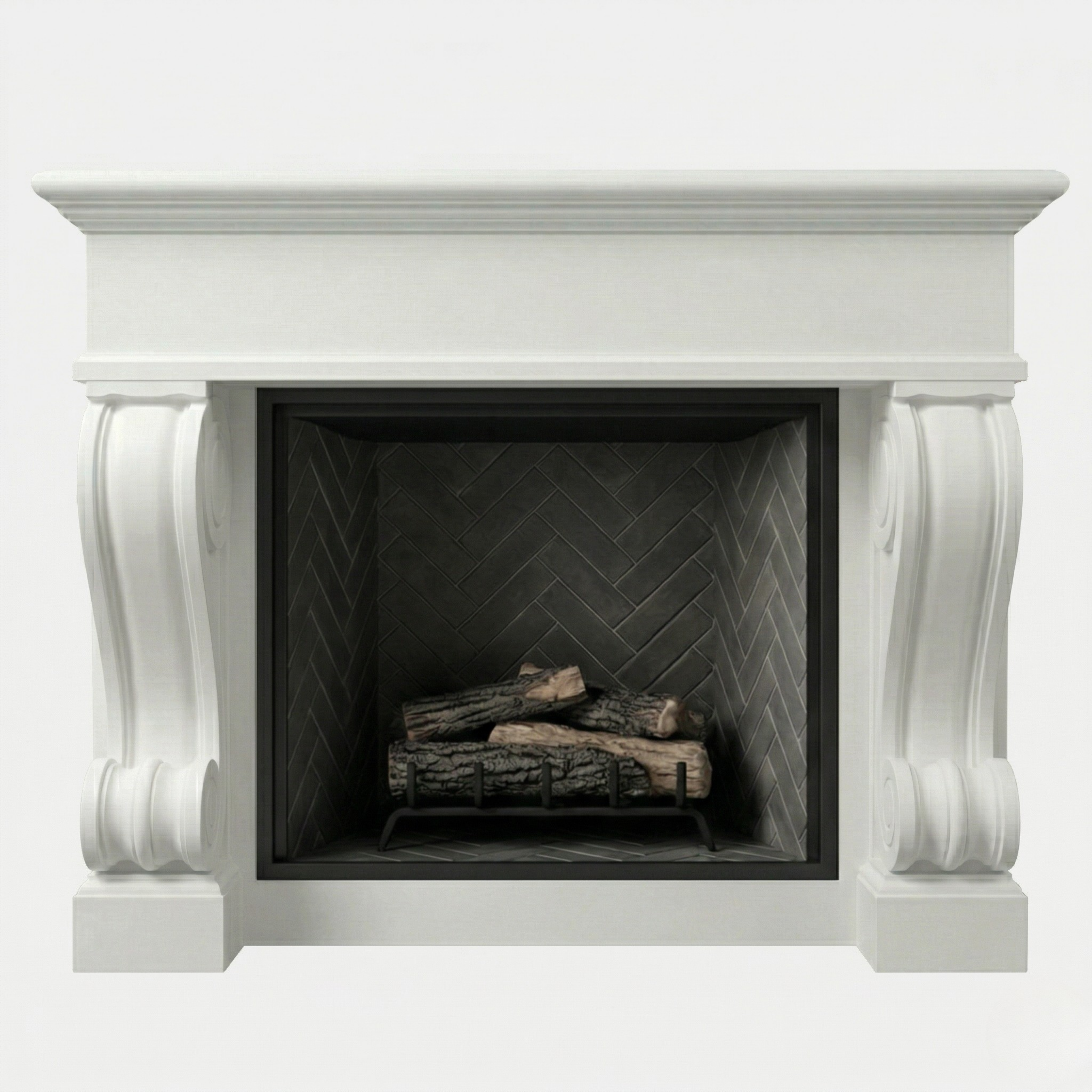 Rounded Pillar Mantel