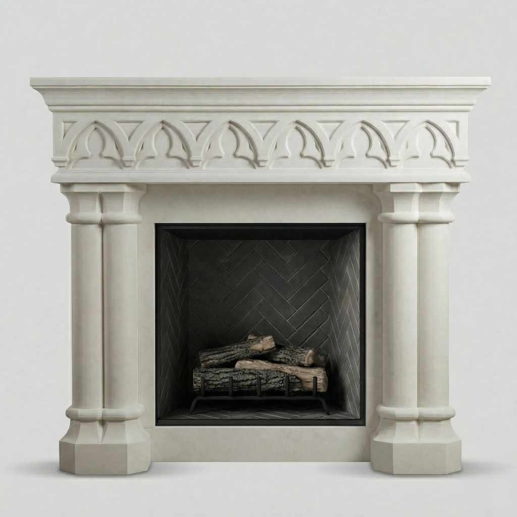 Gothic Pillar Fireplace