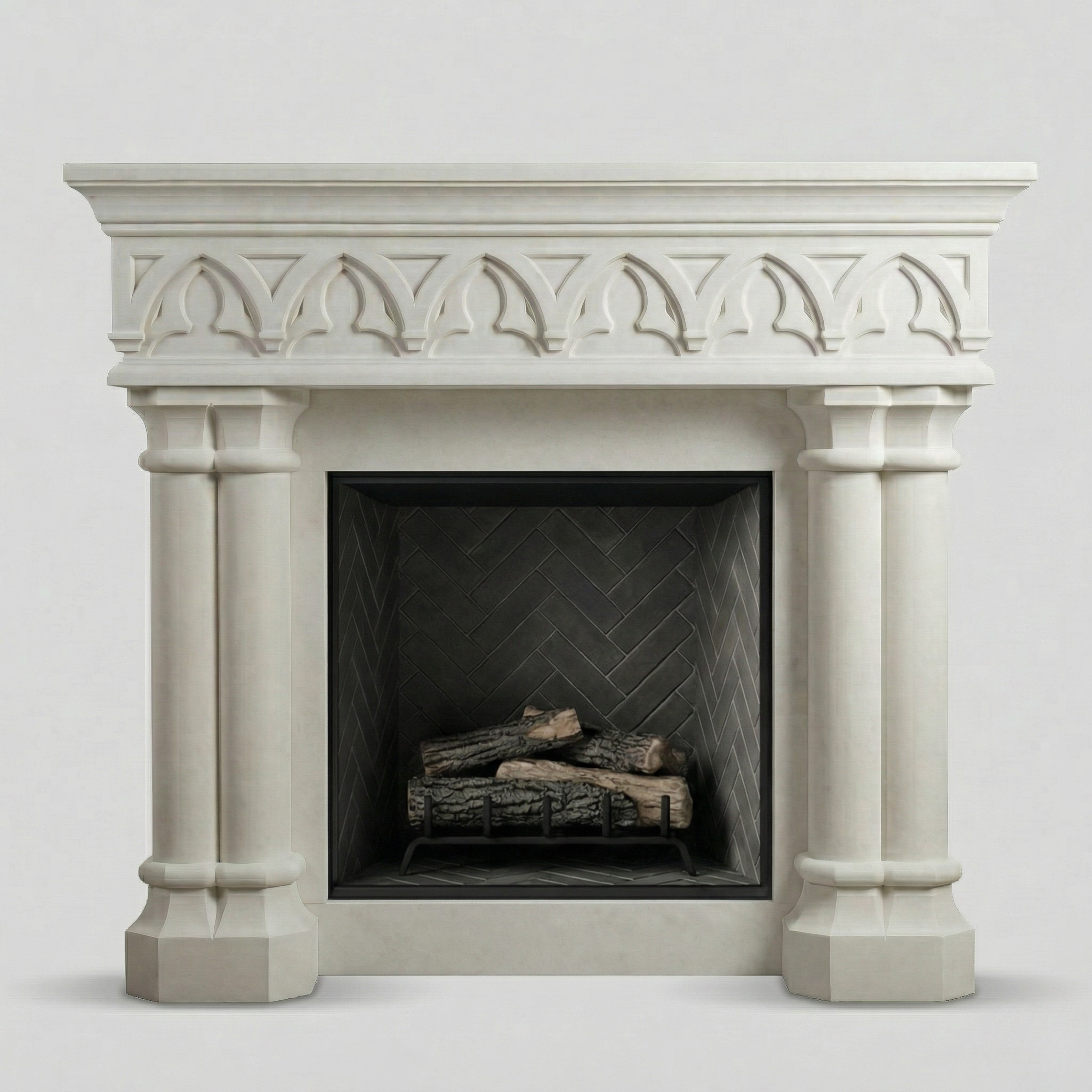 Gothic Pillar Fireplace