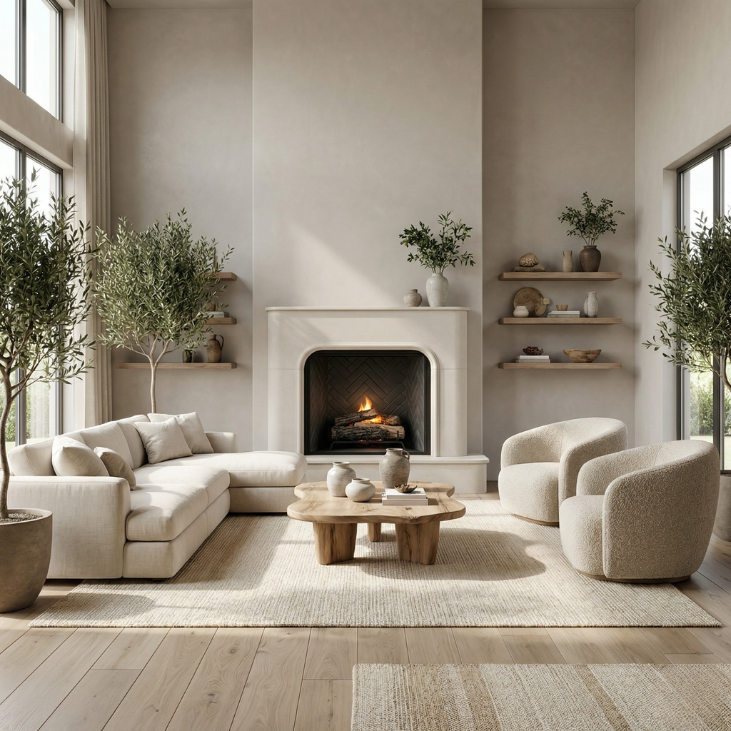 Rounded Modern Fireplace