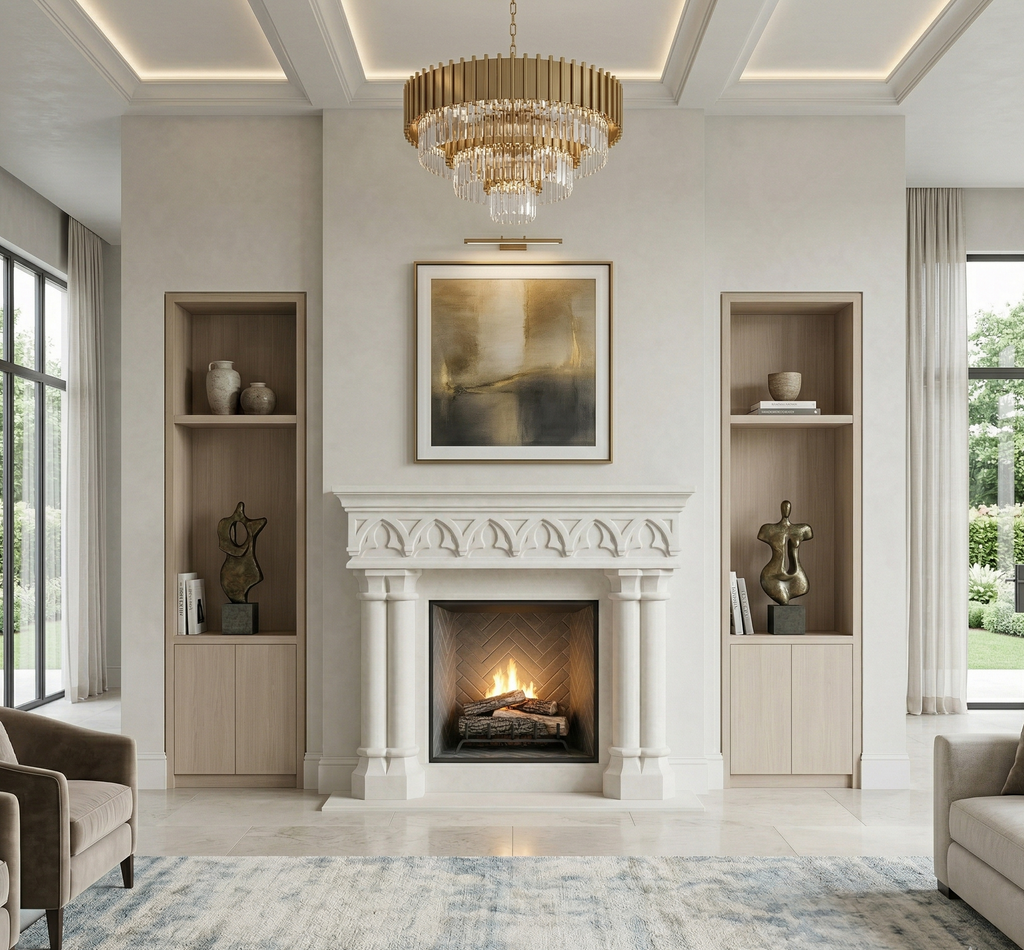 Gothic Pillar Fireplace