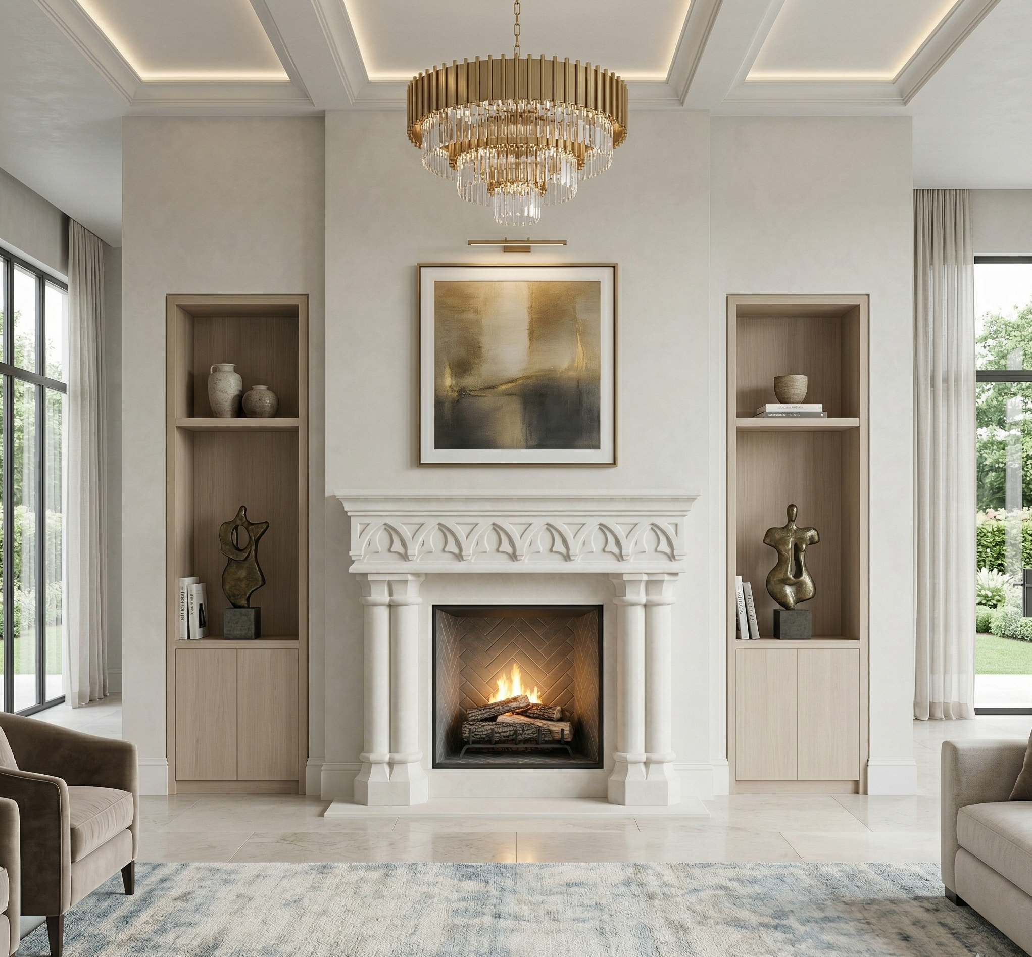 Gothic Pillar Fireplace