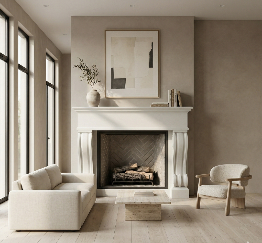 Rounded Pillar Mantel